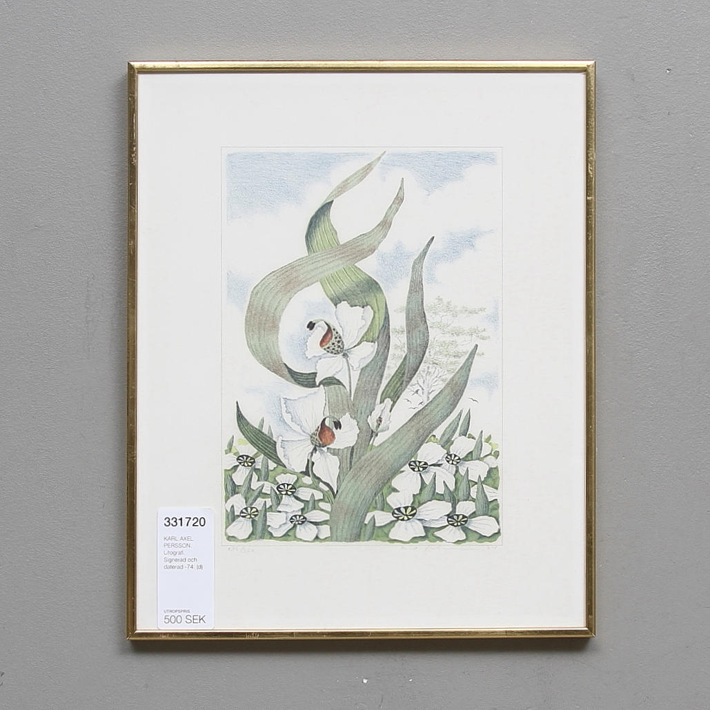 KARL AXEL PERSSON. Litografi. Signerad och daterad -74.