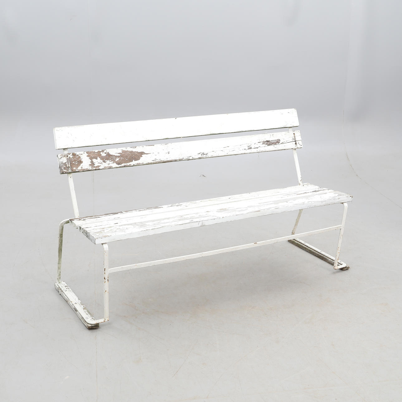 GARDEN SOFA, metal frame and wood.