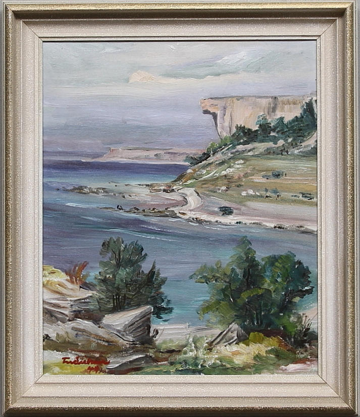 CARL EINAR "FIGGE" FREDRIKSSON. Gotlandsmotiv. Olja på duk. Signerad.