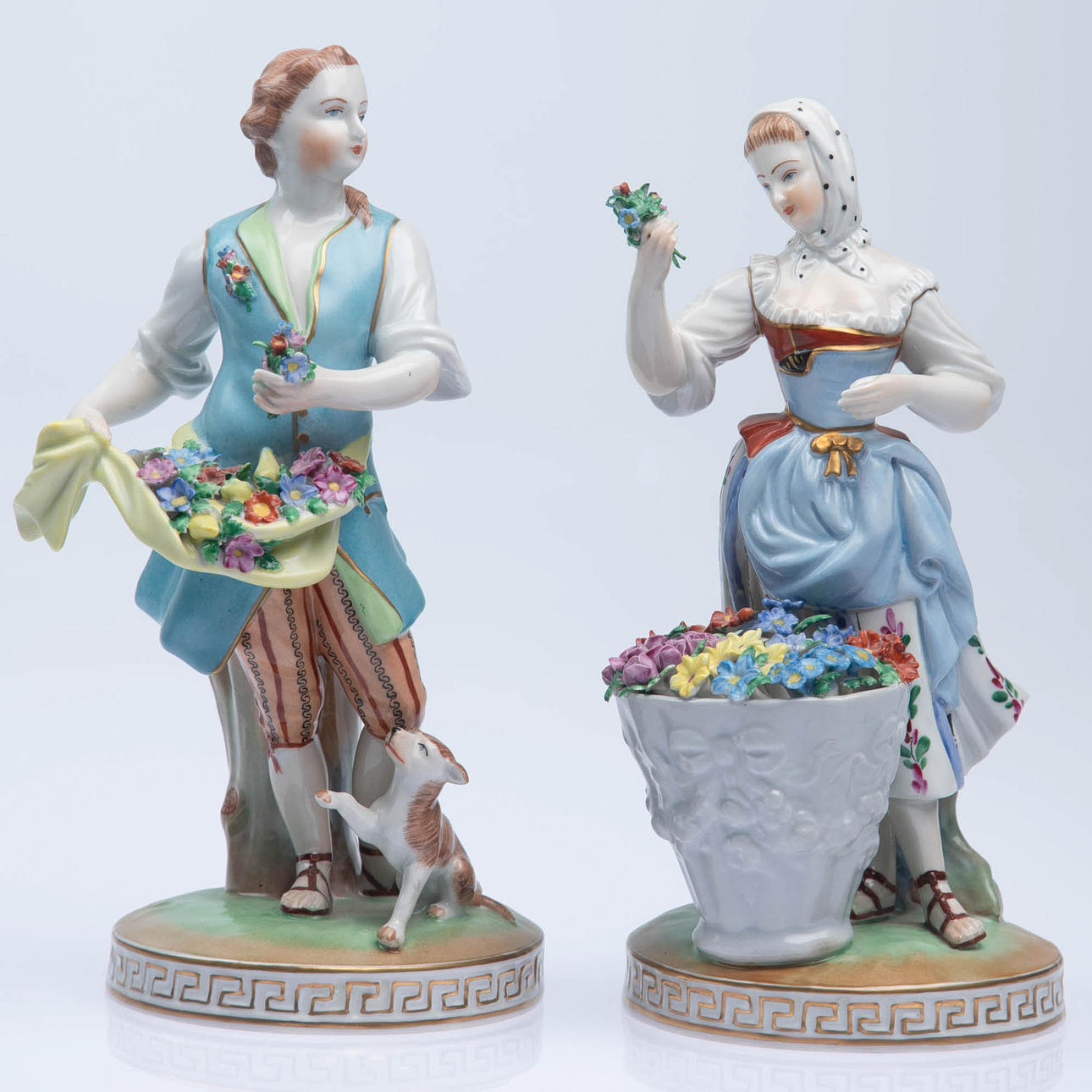 FIGURINER 2 st, porslin, Dresden, 1900-tal.