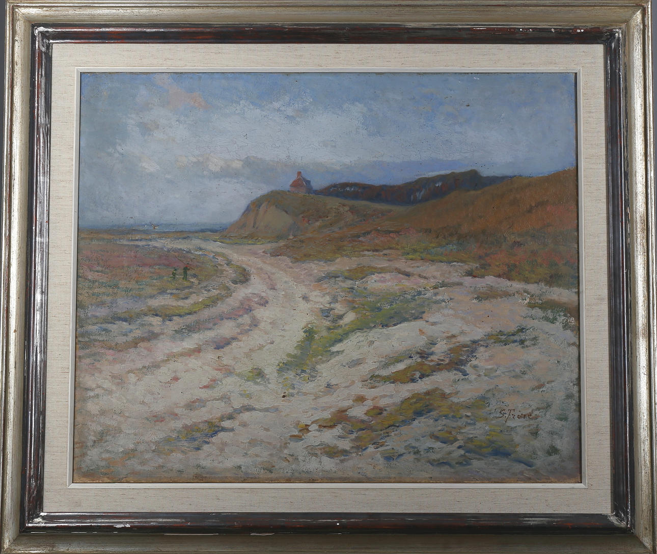 SAMUEL FRERE. Franskt landskap, olja på duk, signerad.