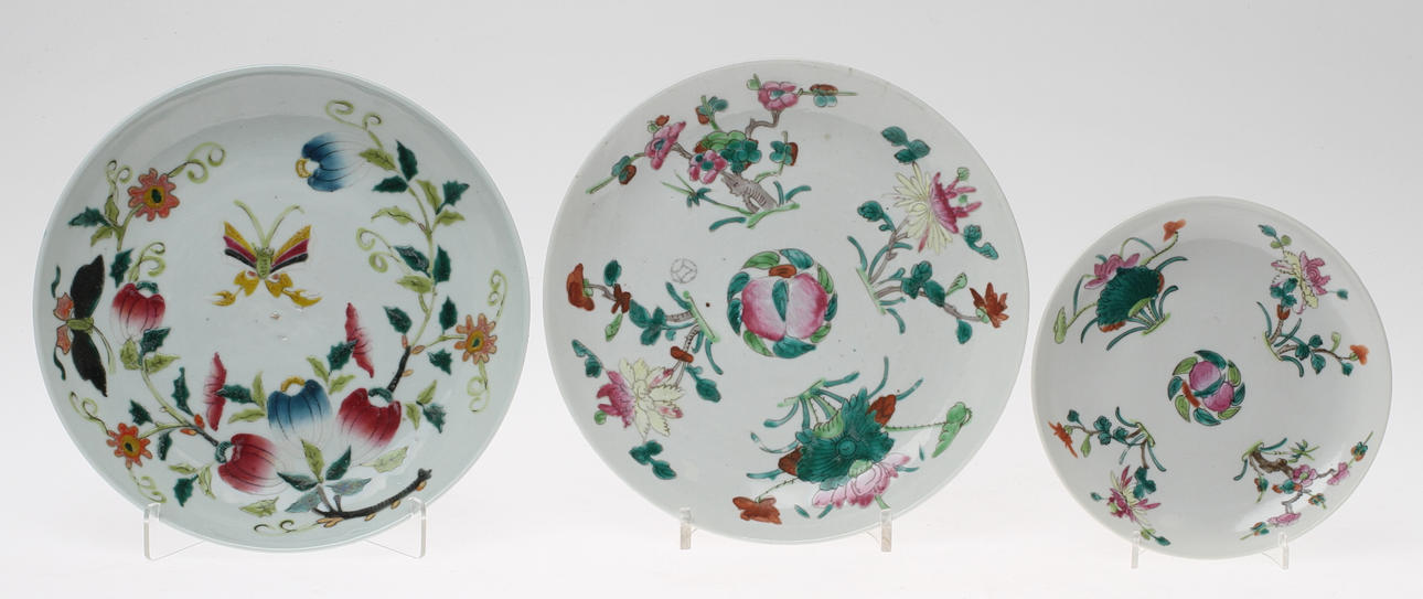 TALLRIKA, 3 st, porslin, orientaliska.