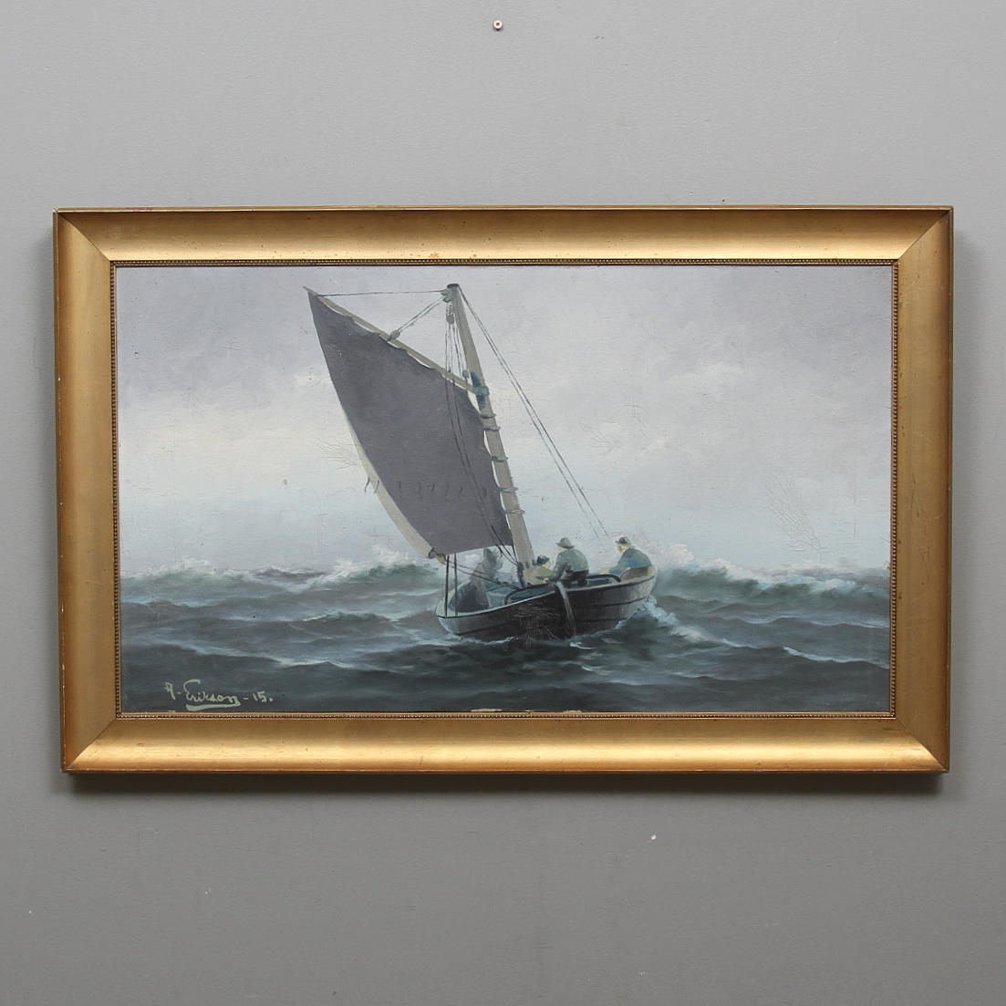 OIDENTIFIERAD KONSTNÄR. Olja på duk, signerad och daterad -15.