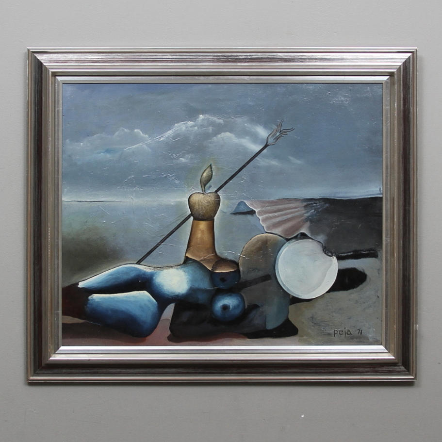 OIDENTIFIERAD KONSTNÄR. Olja på duk, signerad Peja och daterad 71.