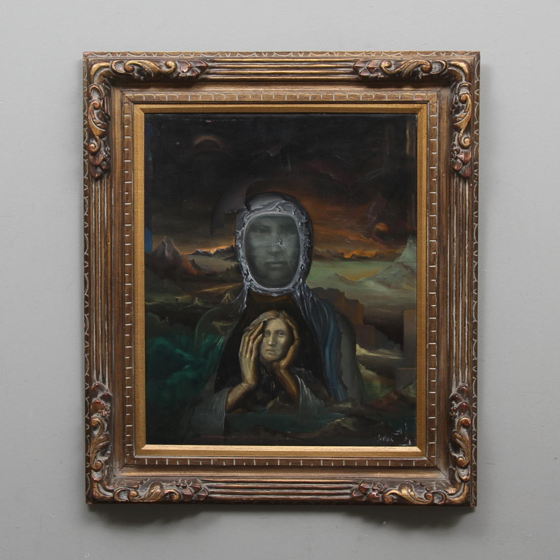 AKOS SOLLAR. "Nostalgie". Olja på duk, signerad.