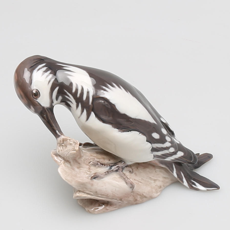 FIGURIN i porslin, hackspetT, Dahl Jensen, Bing & Gröndahl, Danmark.