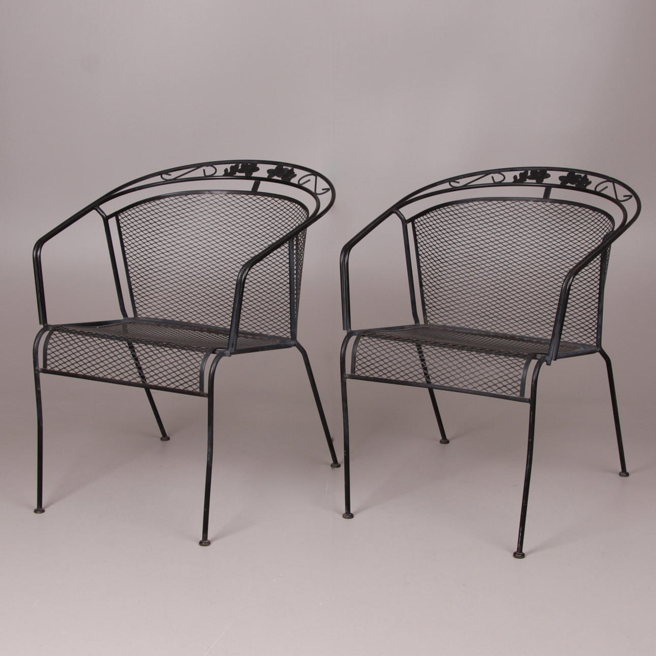 TRÄDGÅRDSSTOLAR, ett par, metall, 1900-tal.