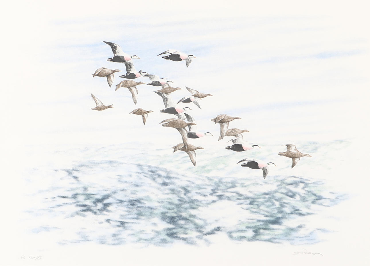 GUNNAR PETTERSSON. Ejdras, farvelitografi, signeret.