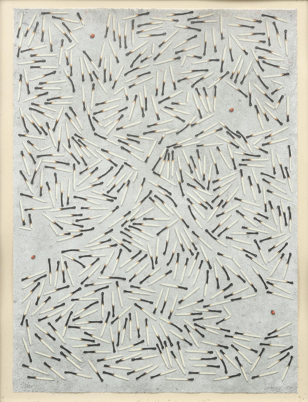 BERTIL  WARNOLF. Composition with matches, lithograph no. 313/325, signed and dated -83.
