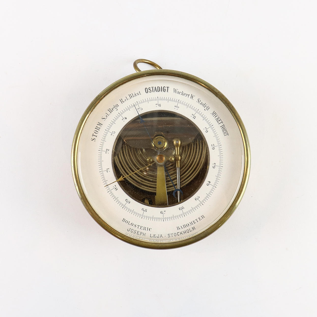 BAROMETER aus Messing, Joseph Leja Stockholm.