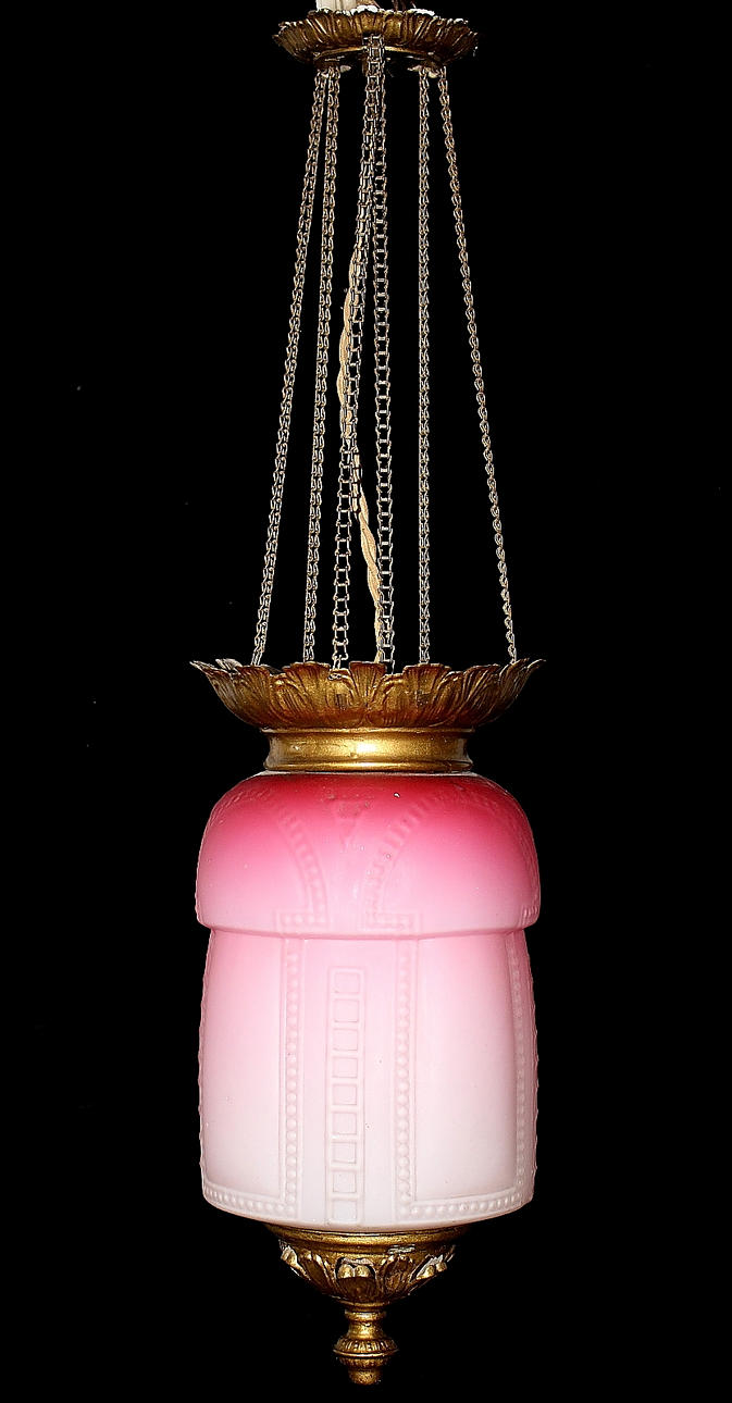 MÅNSKENSLAMPA, glas, 1900-talets första hälft.