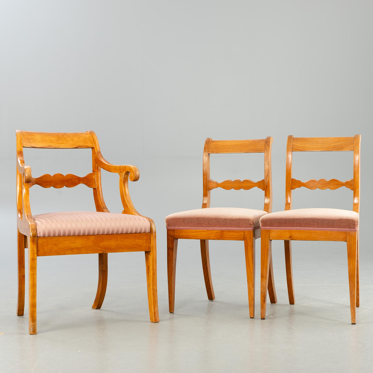 Three Biedermeier chairs, Germany, 1830 (3).