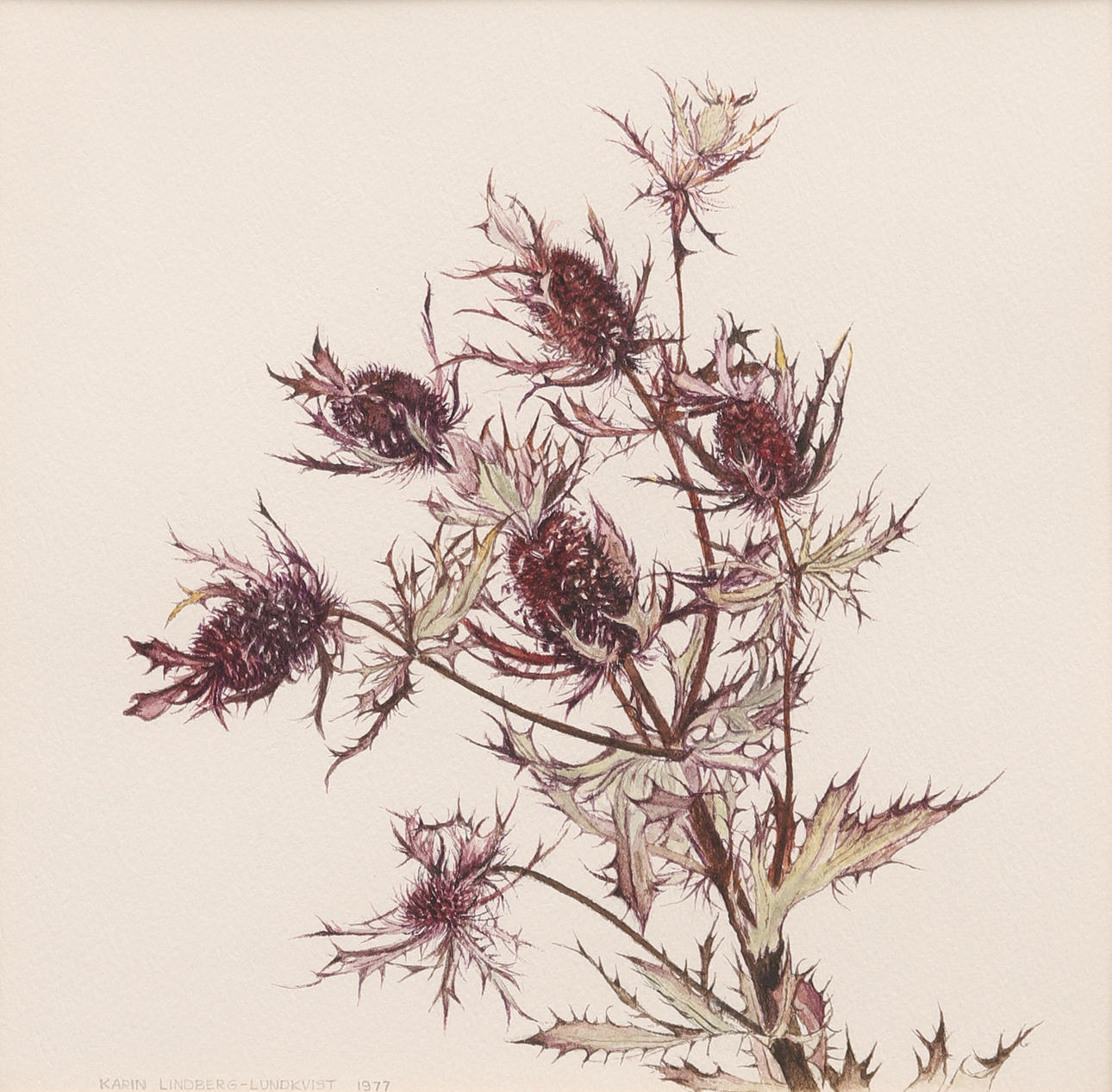 KARIN LINDBERG-LUNDKVIST. Watercolour, signed and dated 1977.