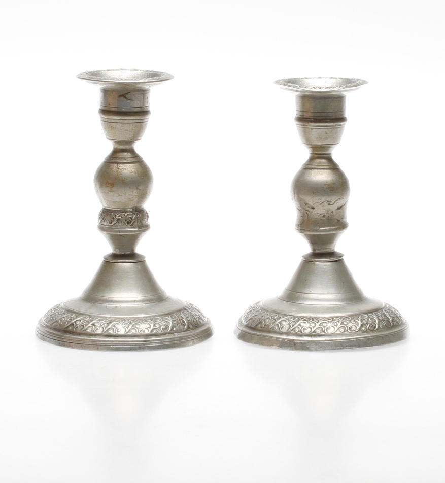 LJUSSTAKAR, ett par, tenn,1862.