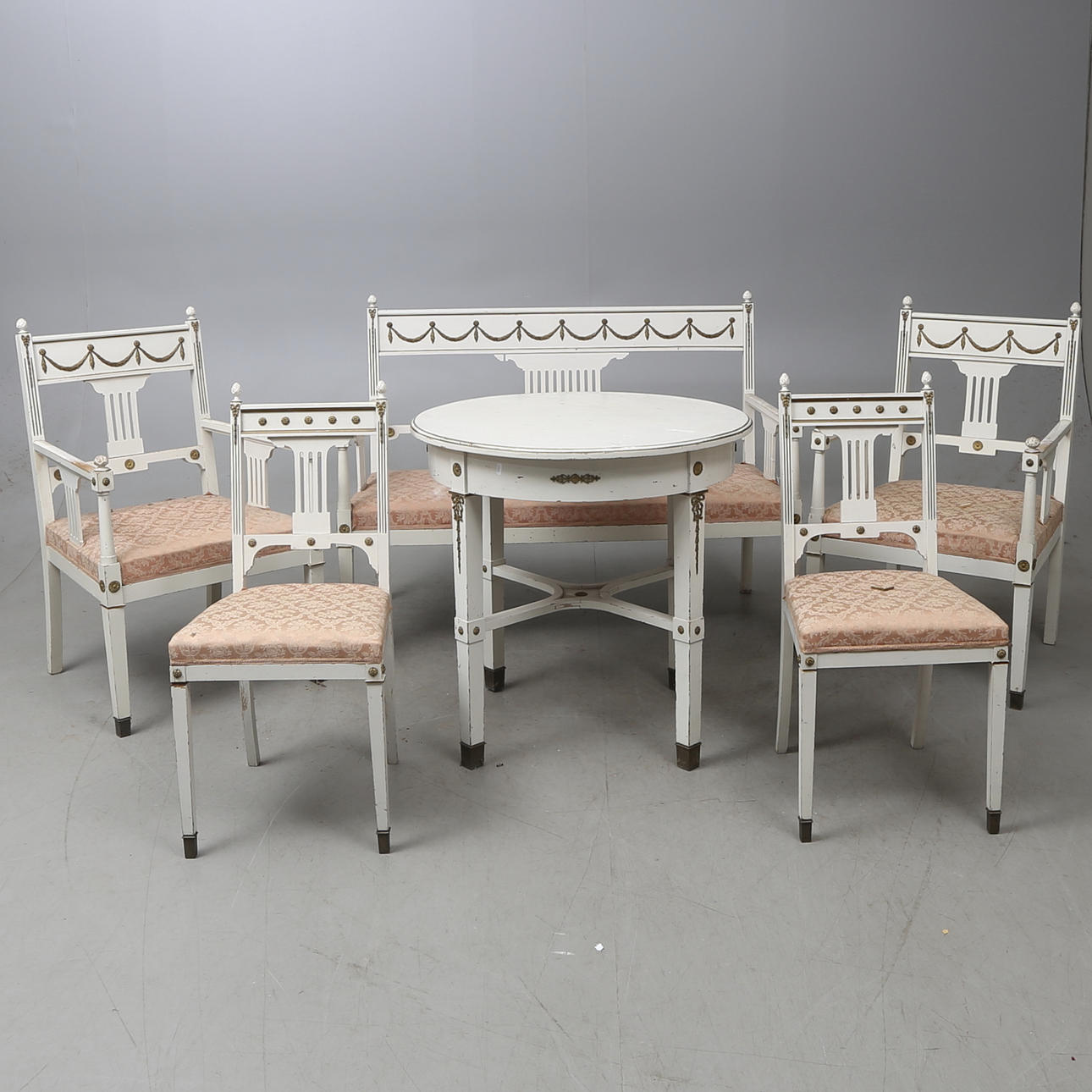 SALONGSGRUPP, 6 delar, empirestil, 1900-talets början.