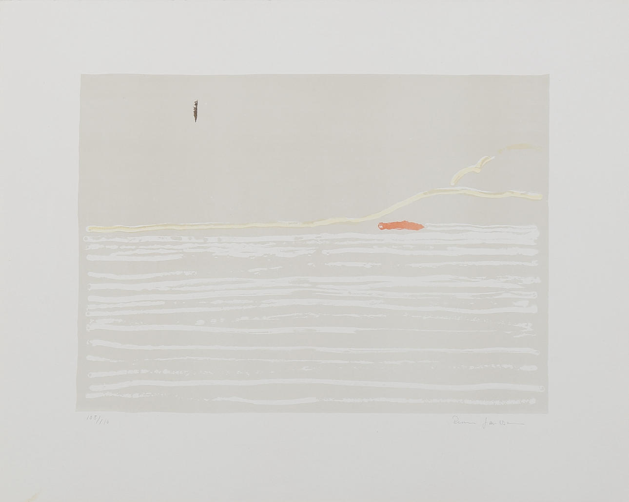 RUNE JANSSON. Landskap, färglitografi nr 108/110, signerad.