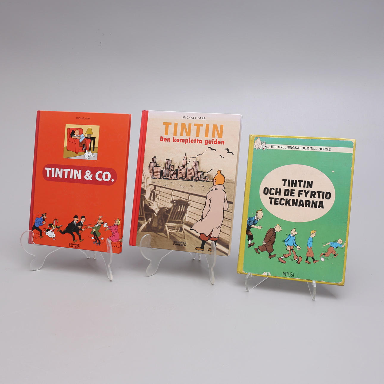 3 BOOKS ABOUT TINTIN, by blah Michael Farr.