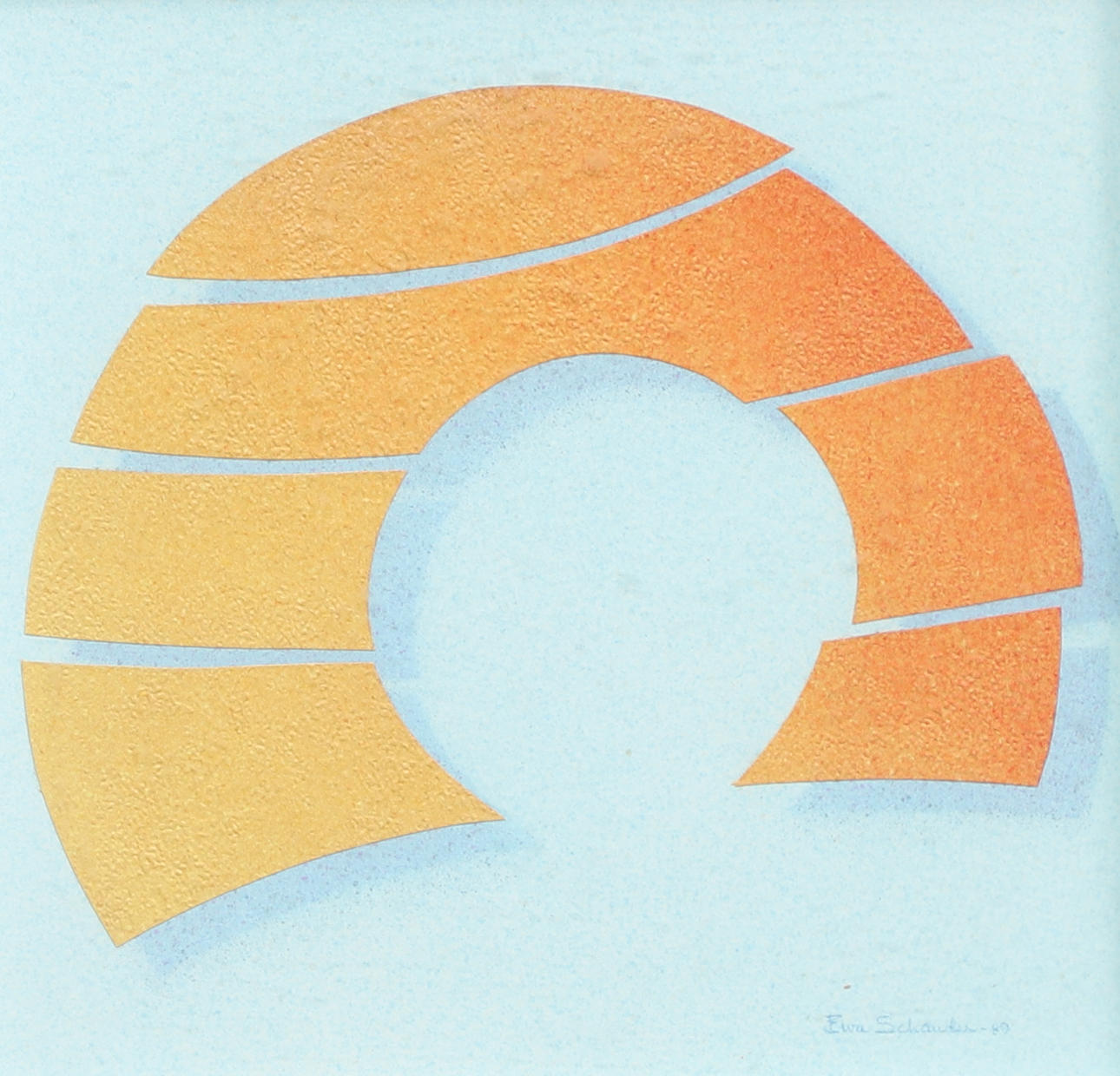 EWA SCHANDER. Blandteknik, "Solbåge", signerad, daterad -89.