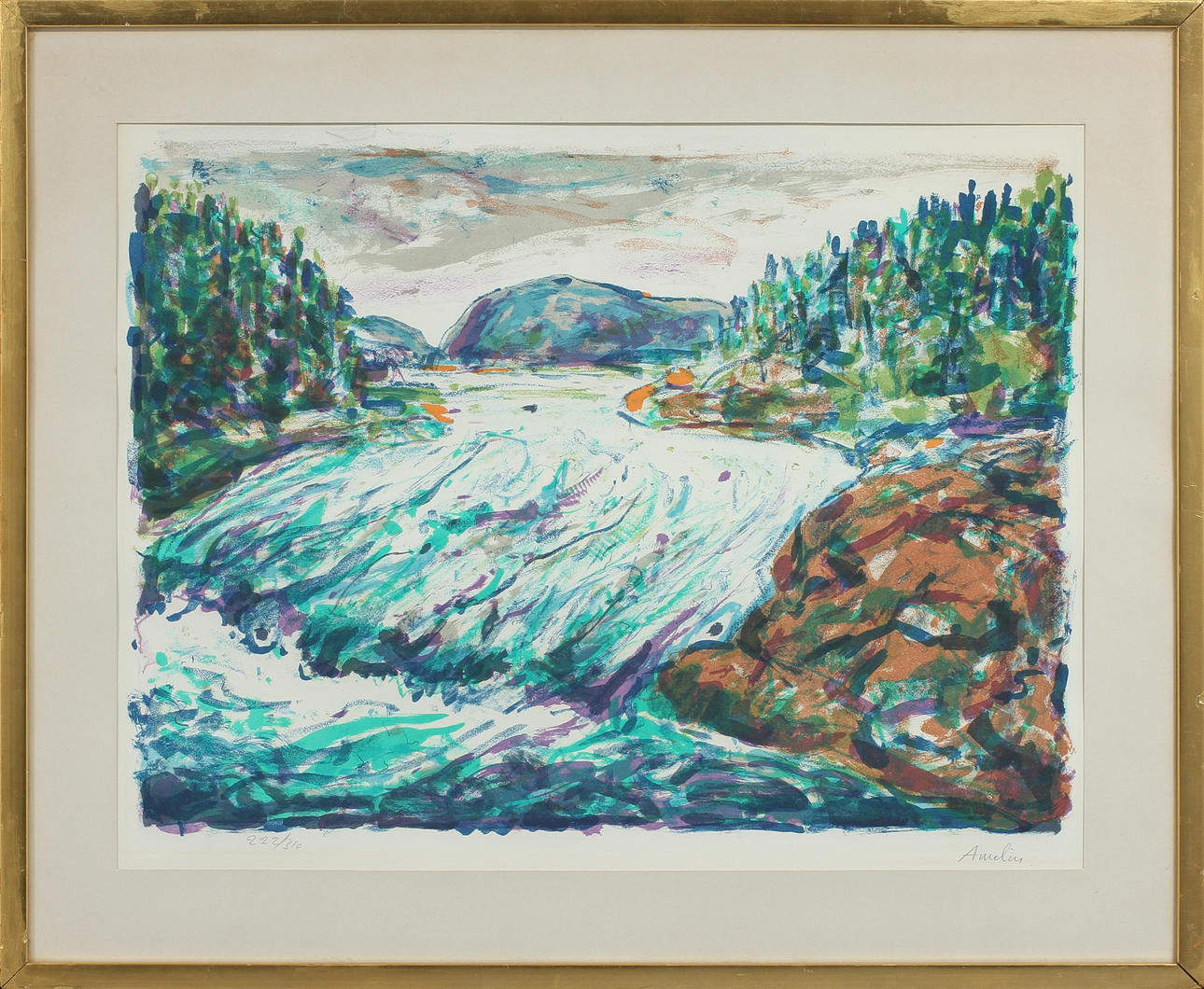 ALBIN AMELIN. Litografi, signerad och numrerad 222/310.