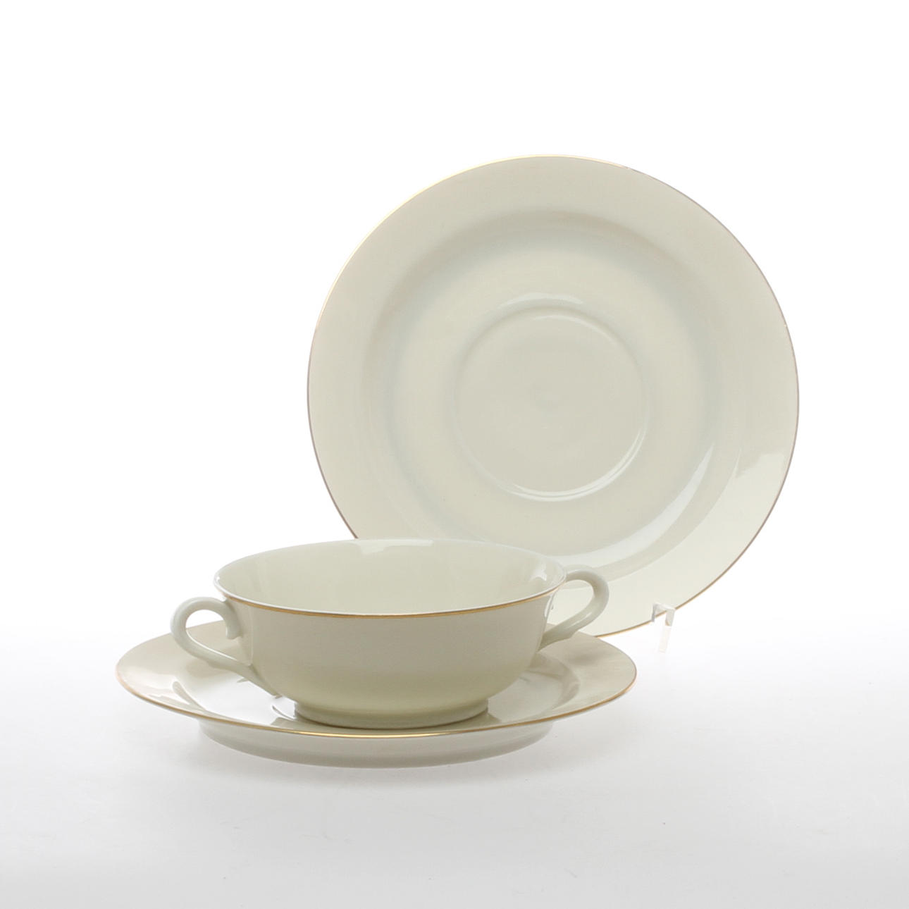 BULJONGKOPPAR med FAT, 12 st, porslin, Lidköpings Porslinsfabrik.