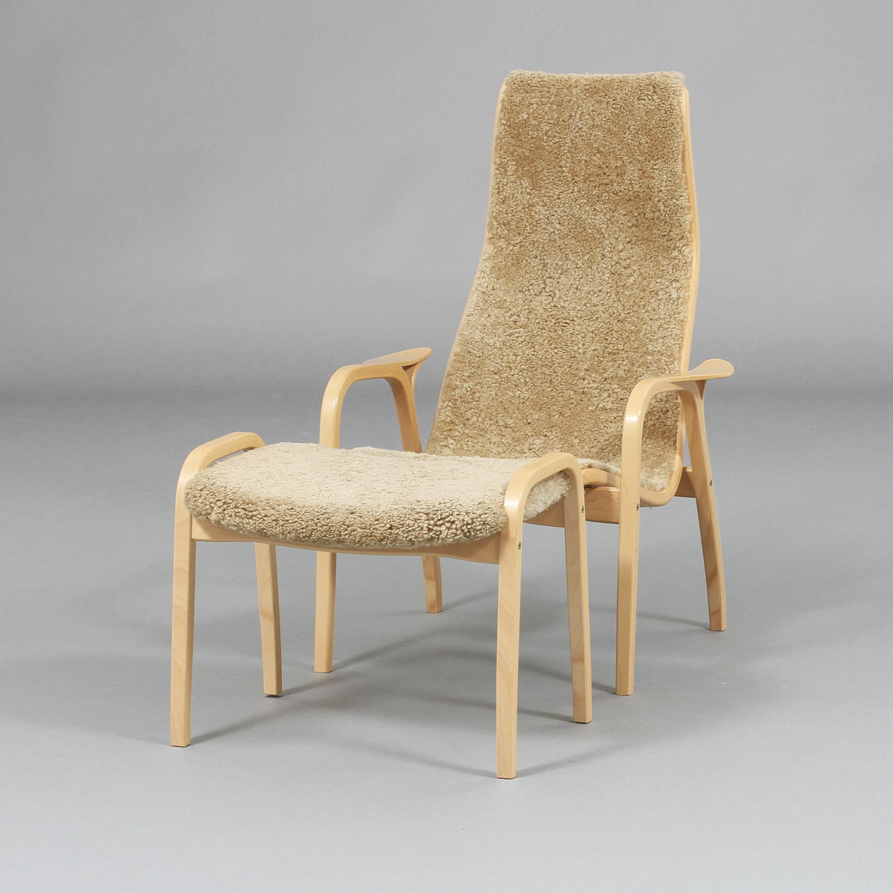 FÅTÖLJ MED FOTPALL, "Lamino" Yngve Ekström för Swedese.