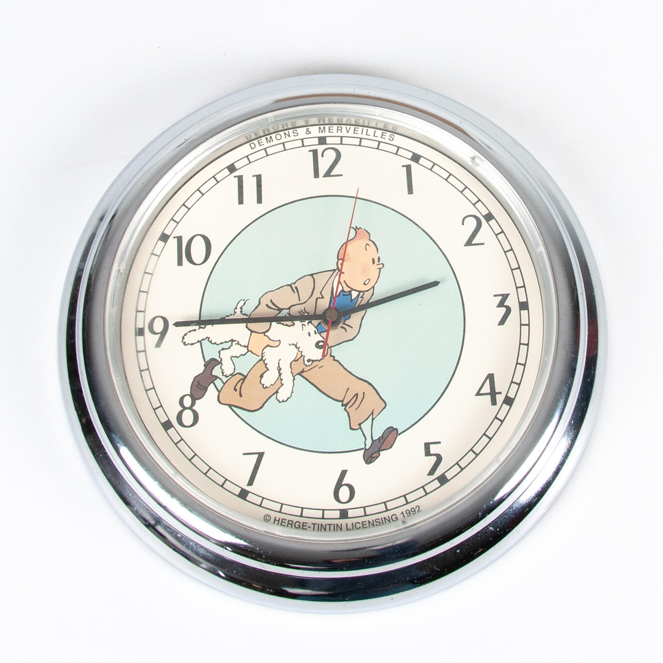 TINTIN. WALL CLOCK HERGE-TINTIN LICENSING 1992.