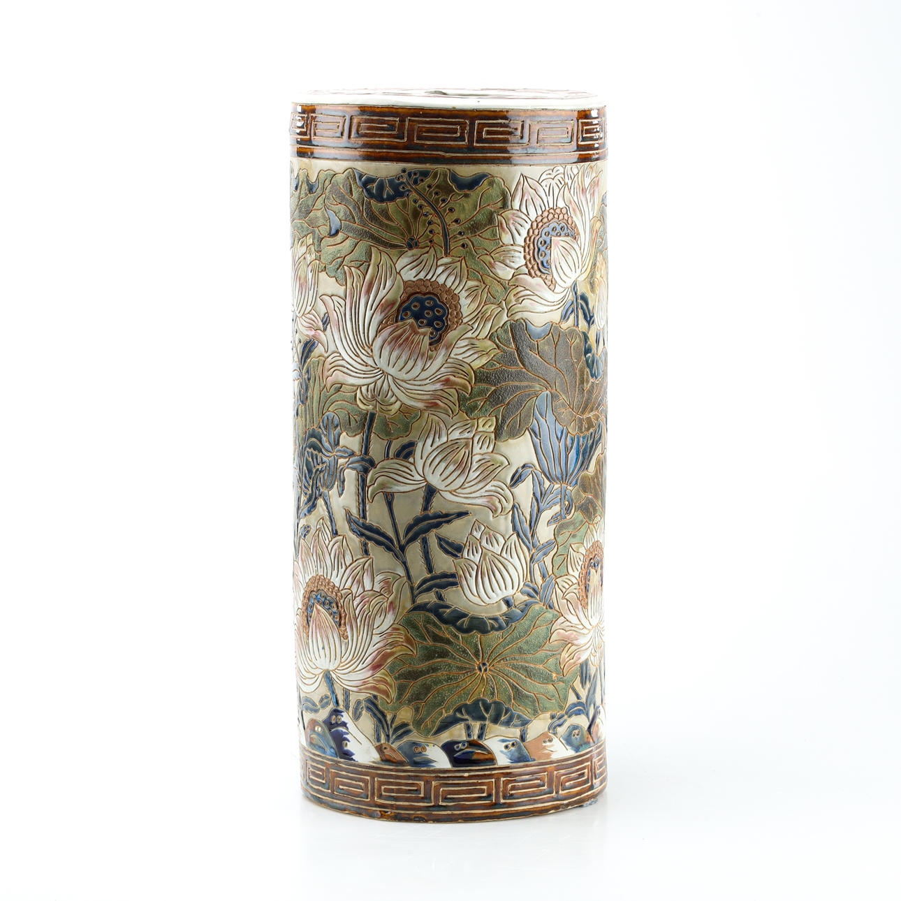 A ceramic umbrella stand, Asian, modern production.