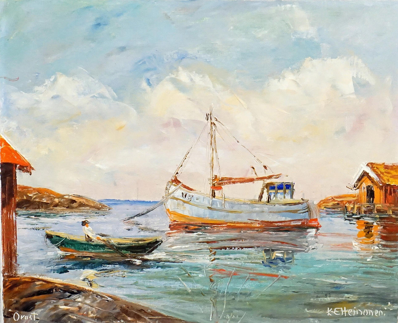 KURT ERIK HEINONEN. Oil on canvas, “Orust”, signed K-E Heinonen.