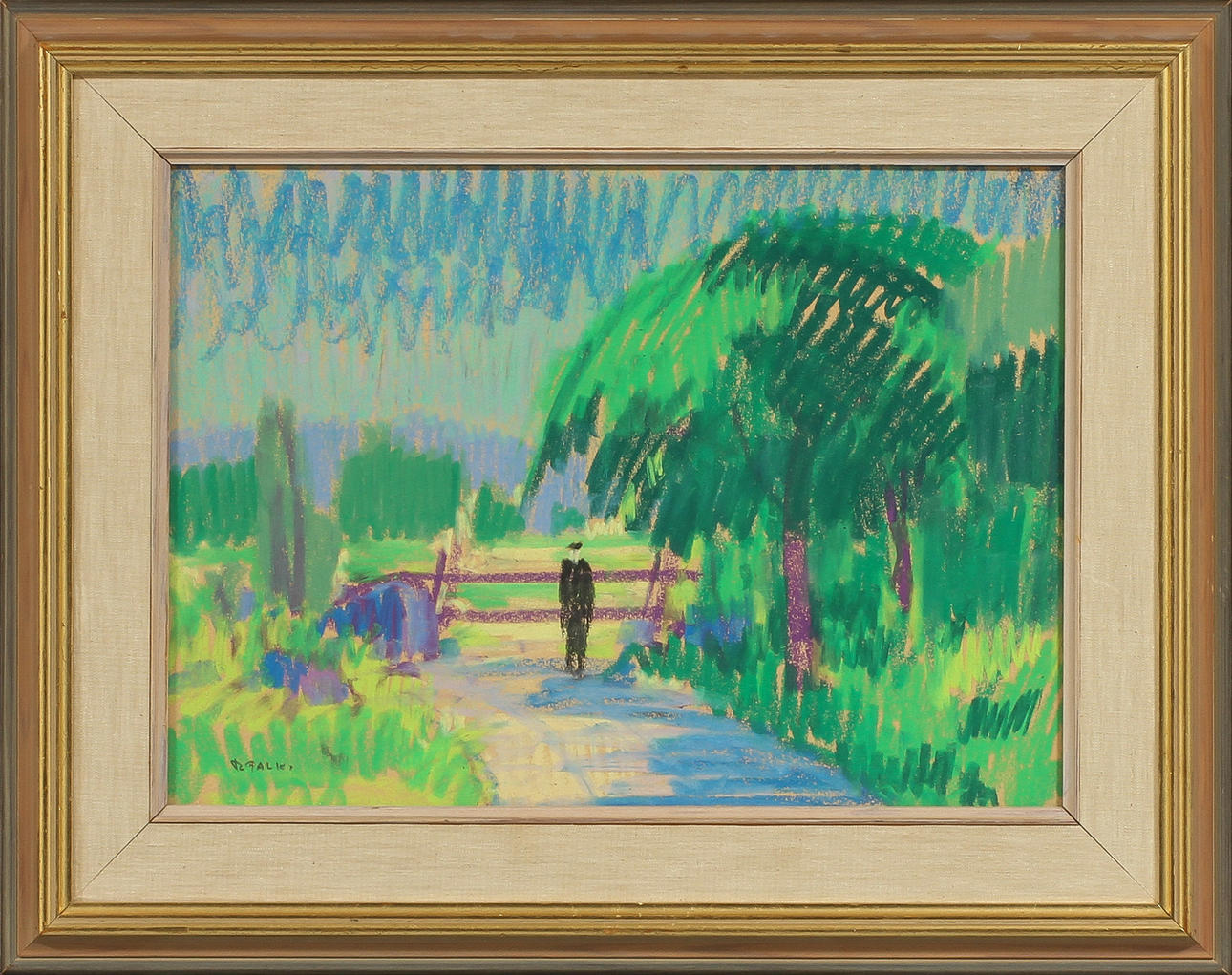 RAGNAR FALK. Målningar, 2 st, pastell och oljemålning, signerad.