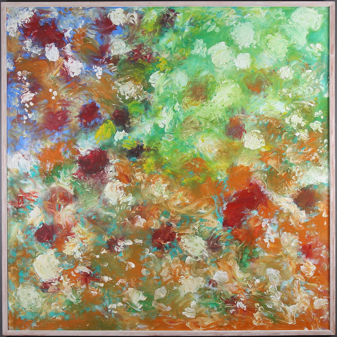 GUNNAR GREIBER. Abstrakt komposition, olja på duk. Signerad.