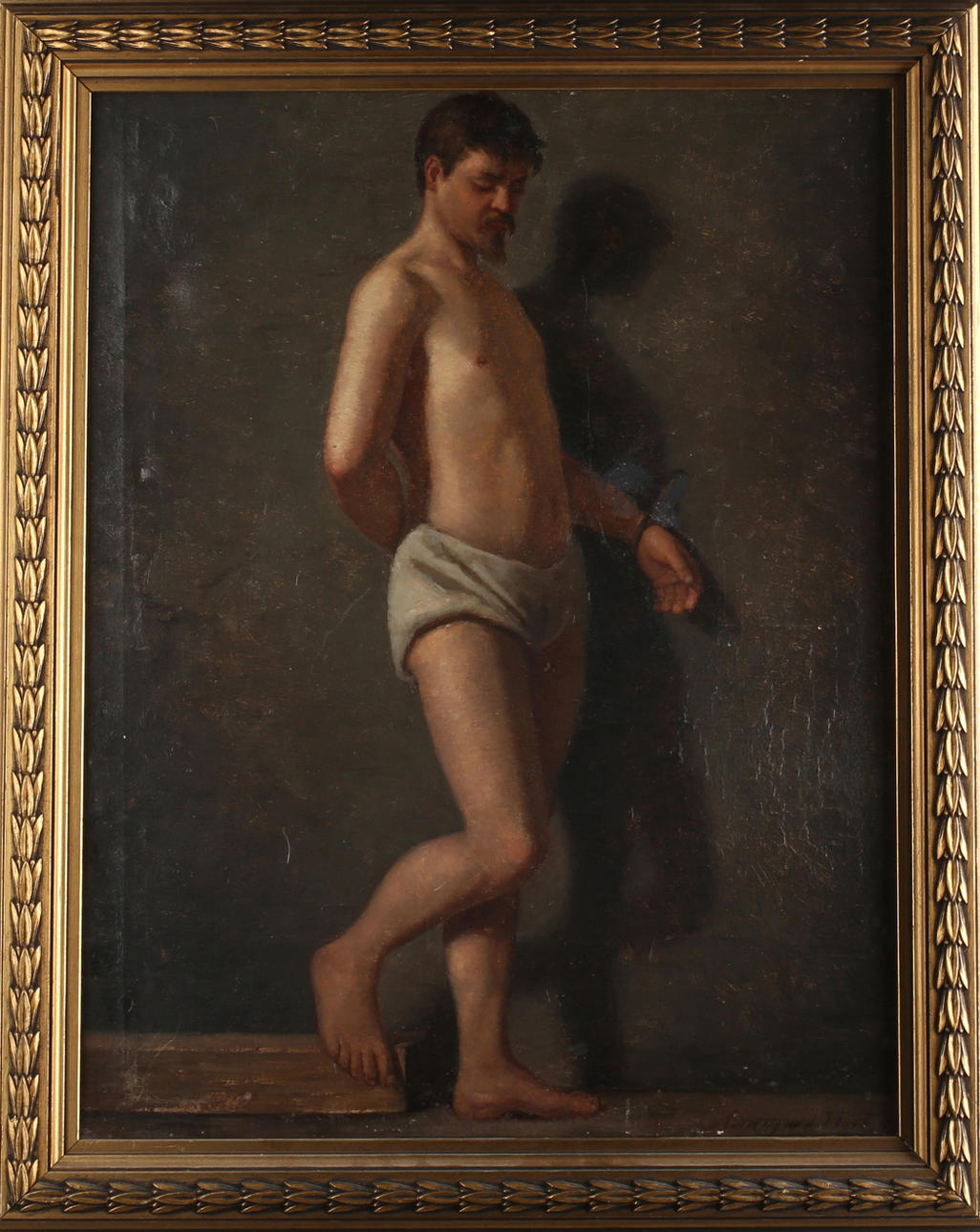 HILDEGARD NORBERG. "Fången Viking", olja på duk, signerad.