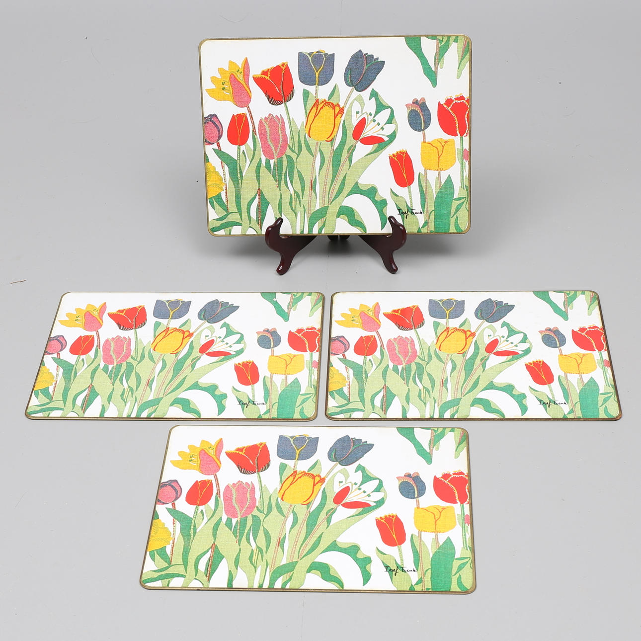 BORDSTABLETTER, 4 st, "Tulpan", Josef Frank.