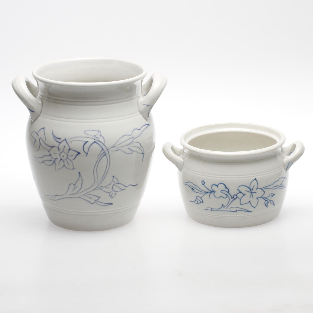 KRUKOR, 2 st, stenmassa, Rörstrand.