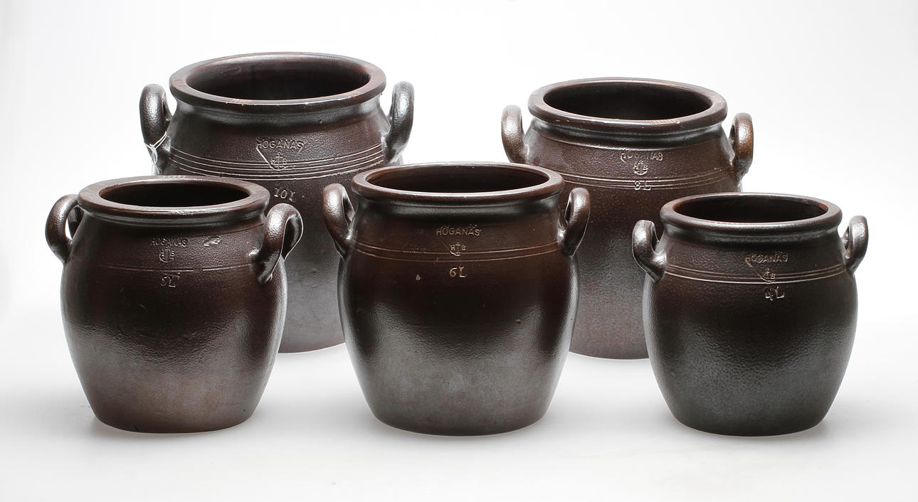 KRUKOR, 5 st, lergods, Höganäs.