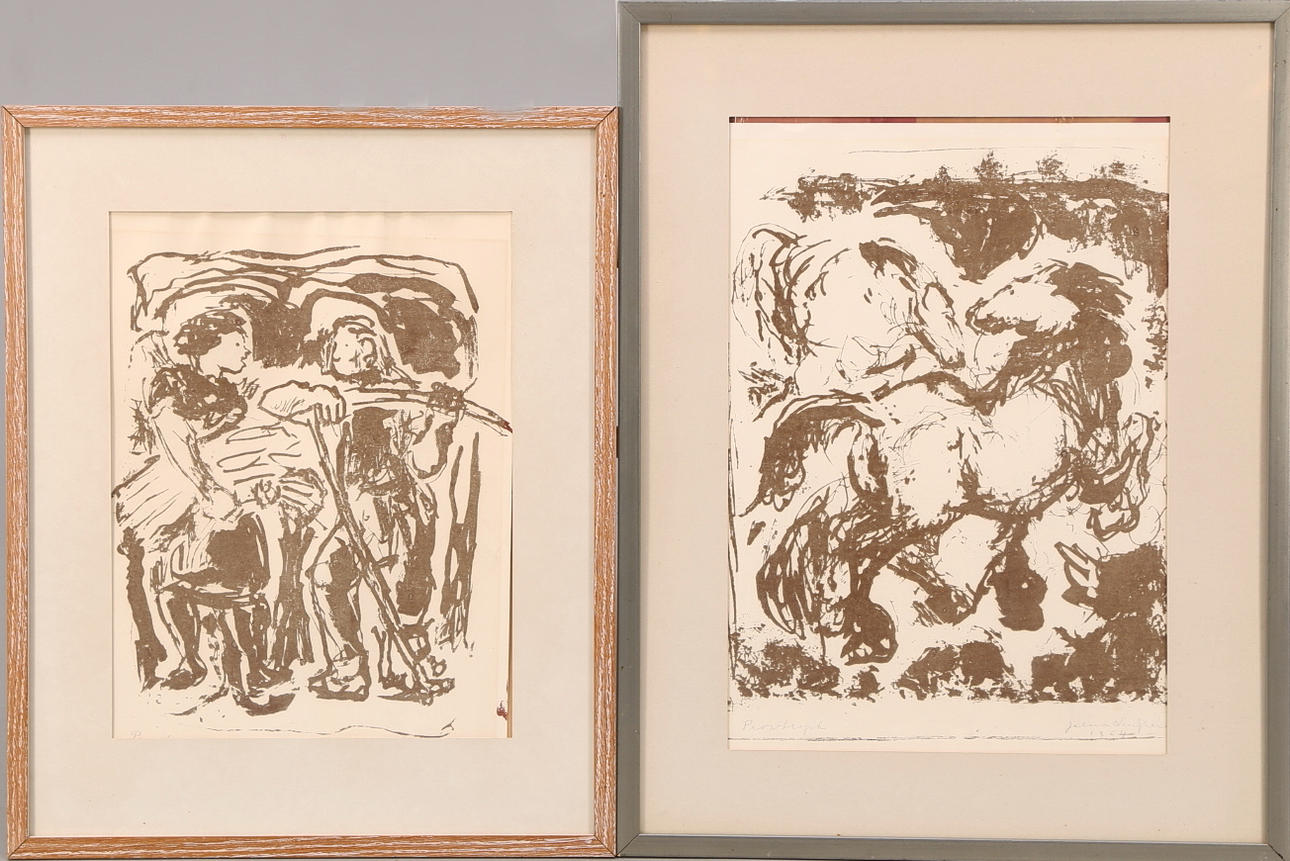 JALMAR LINDGREN. Litografier 2 st, signerade, daterade 1964, provtryck.