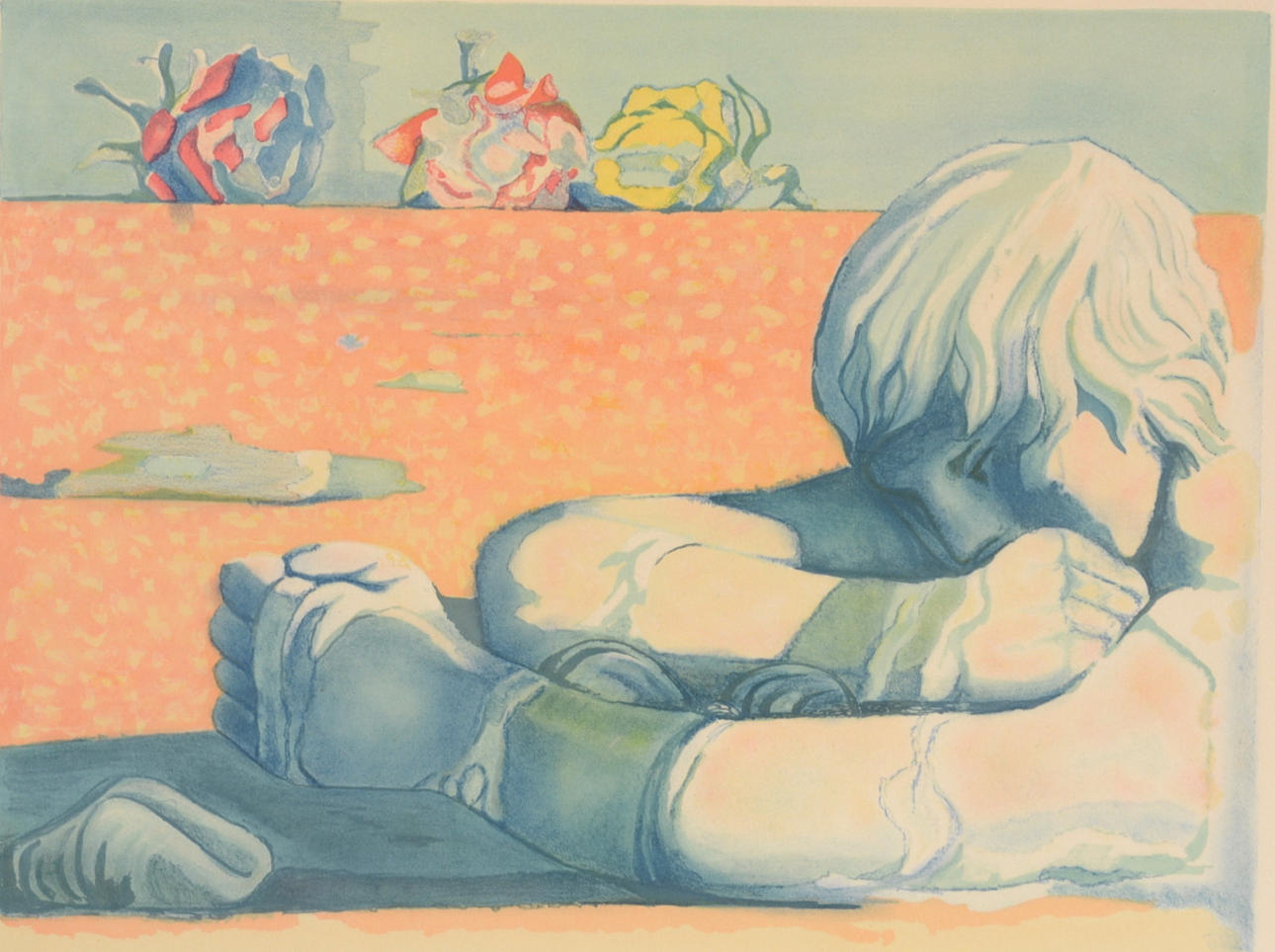 AXEL OLSON. Färglitografi.