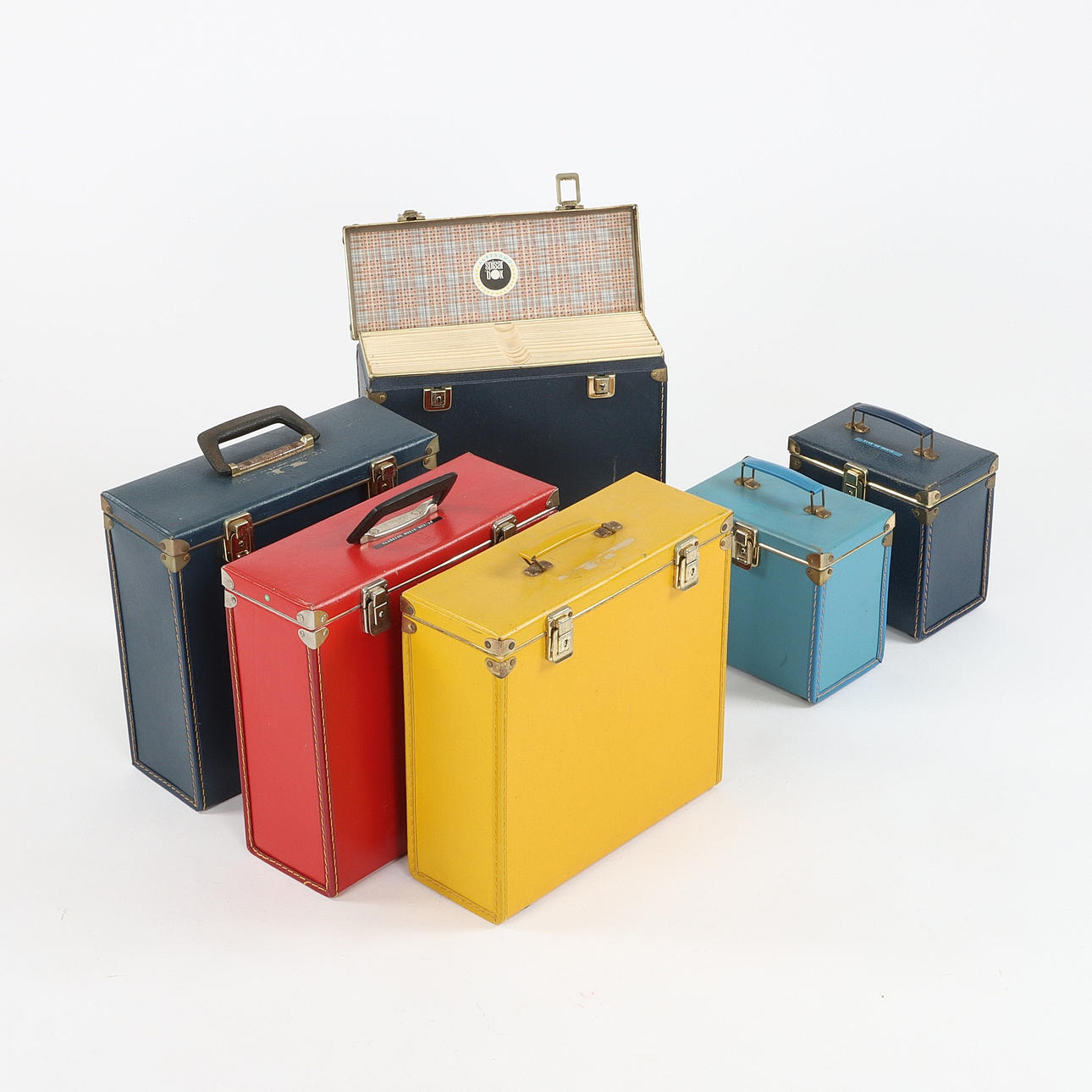 VÄSKOR TILL LP-SKIVOR & SINGLAR, 6 st, 1950-tal.