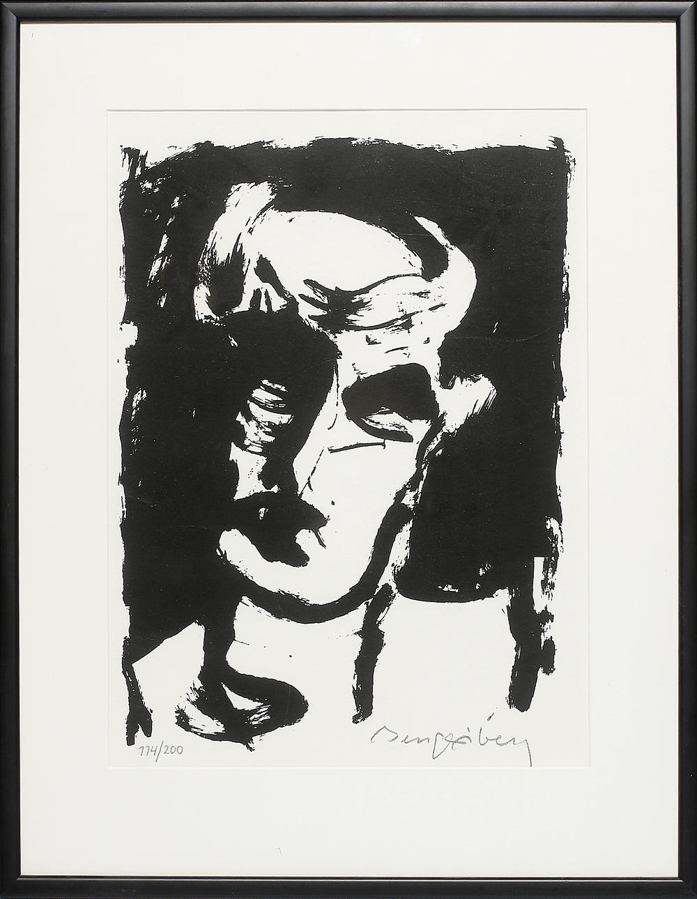 BENGT ÅBERG. Porträtt, litografi. Signerad och numrerad 114/200.