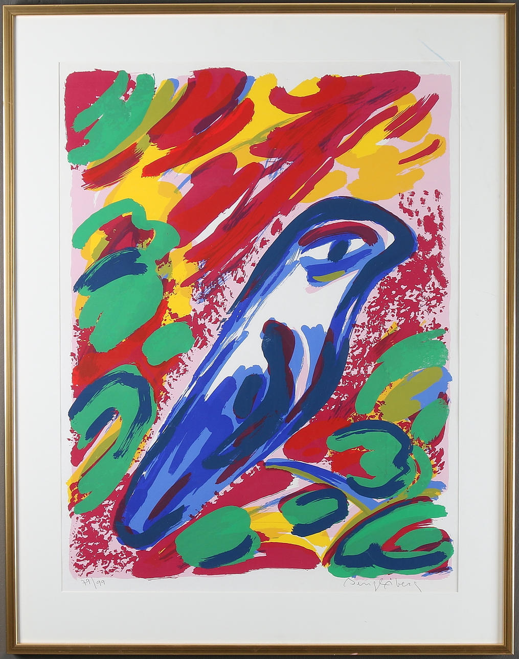 BENGT ÅBERG. Fågel, färglitografi. Signerad och numrerad 79/99.