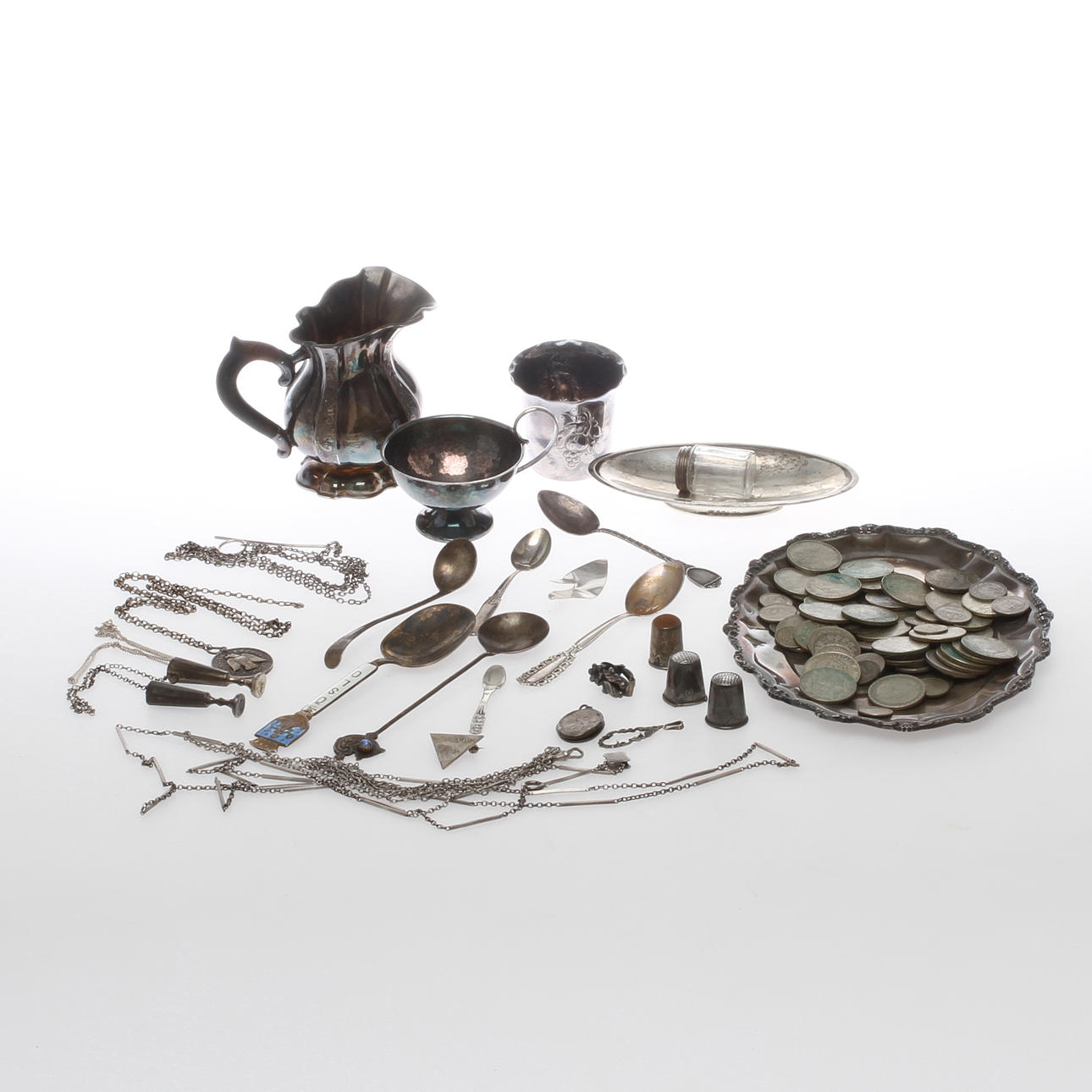 SILVER samt MYNT, 1800/1900-tal.