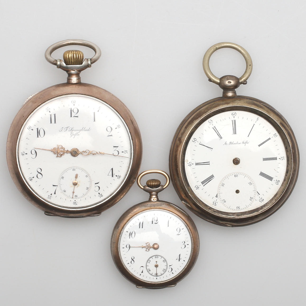 FICKUR, 3 st, silver samt metall, totalvikt ca 199 gram, 1900-tal.