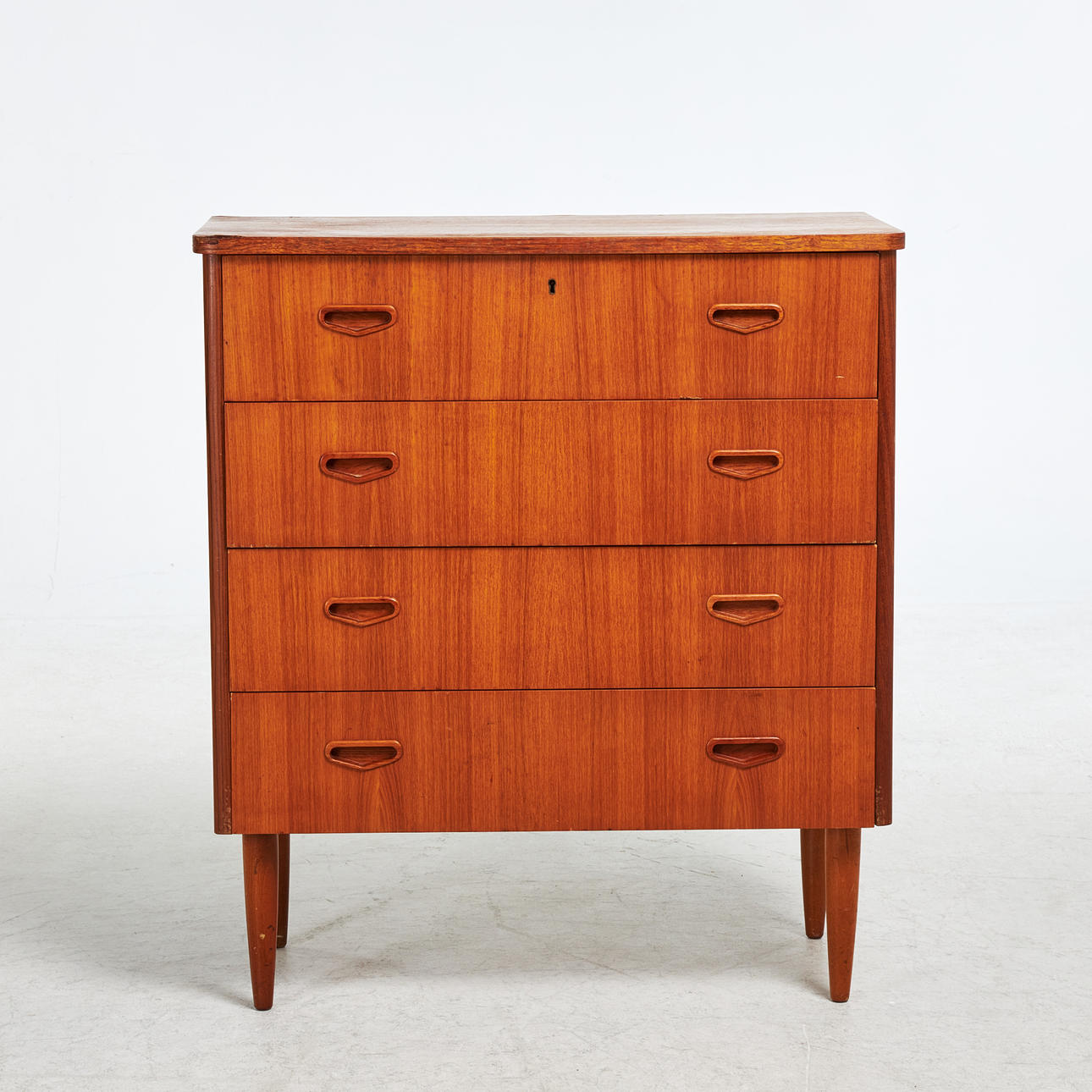 Kommode, 4 skuffer, teakfiner, 1950/60'erne.