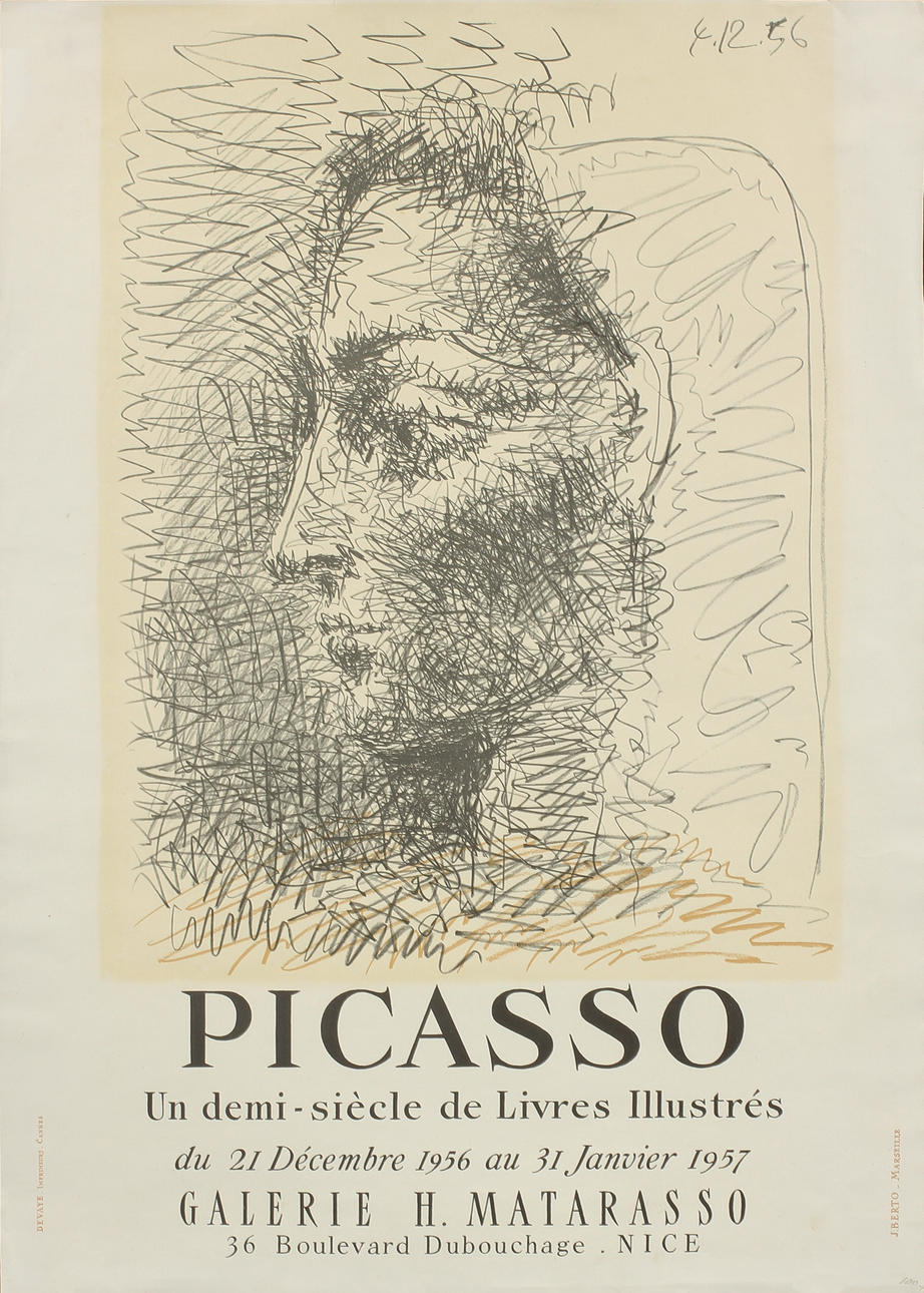 PABLO PICASSO. utställningsaffisch. Galerie H. Matarasso, Nice.
