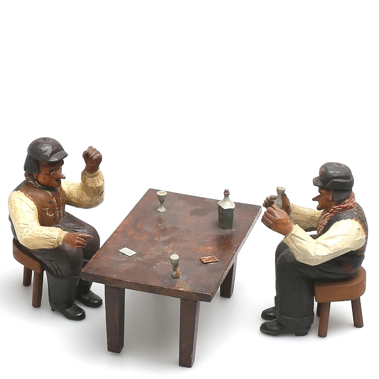 KORTSPELARE, 3 delar, trä.