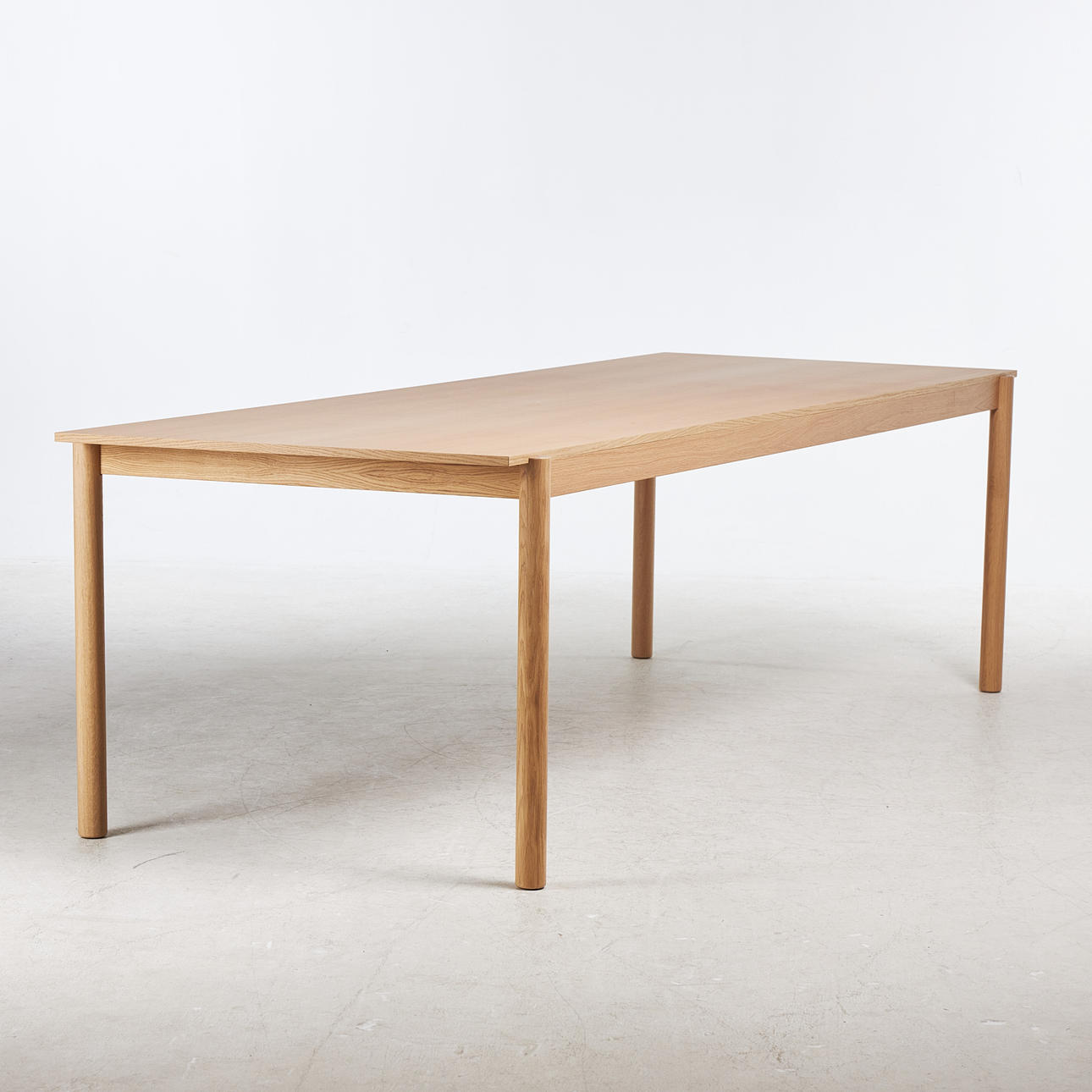 THOMAS BENTZEN. Dining table, “Linear Wood Table”, solid oak base, oak veneer top, Denmark, contemporary.