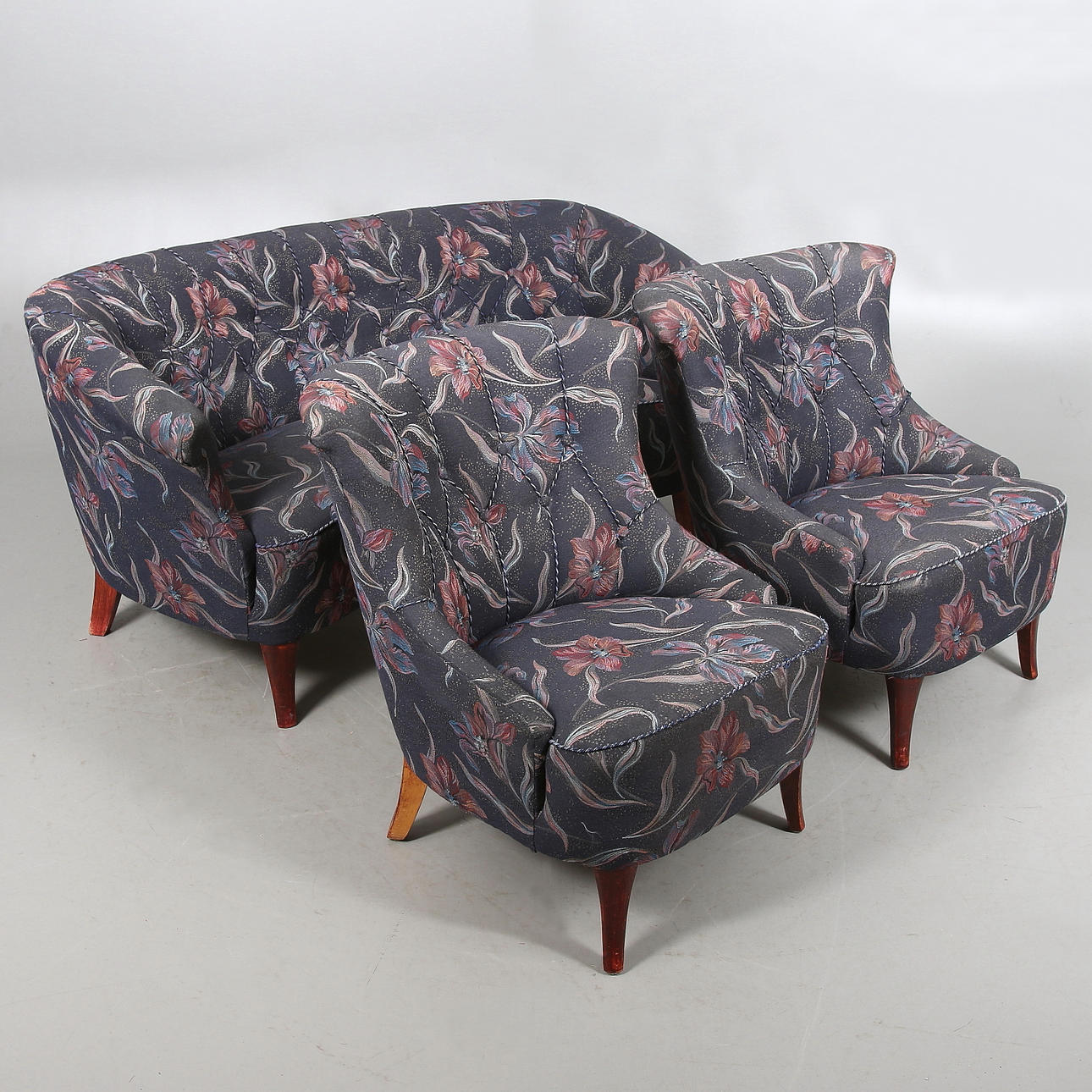 SOFFA och FÅTÖLJER, 3 delar. 1940/50-tal.