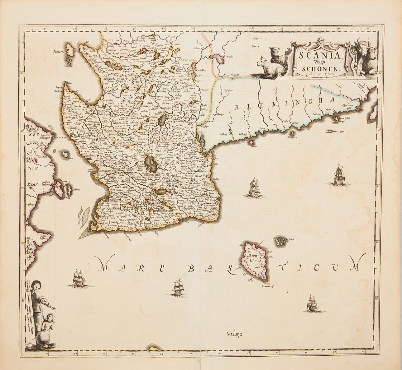 SKÅNE AV VISSCHER, Scania vulgo Schonen, ca 1700.
