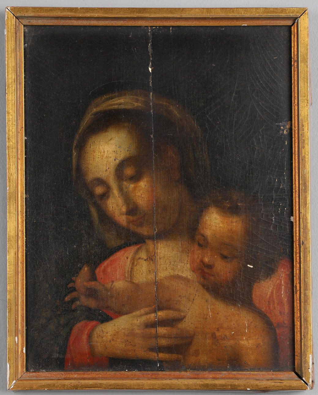 FOLLOWER OF BARTOLOMEO SCHEDONI (1578-1615). VIRGIN AND CHILD WITH A PEAR.