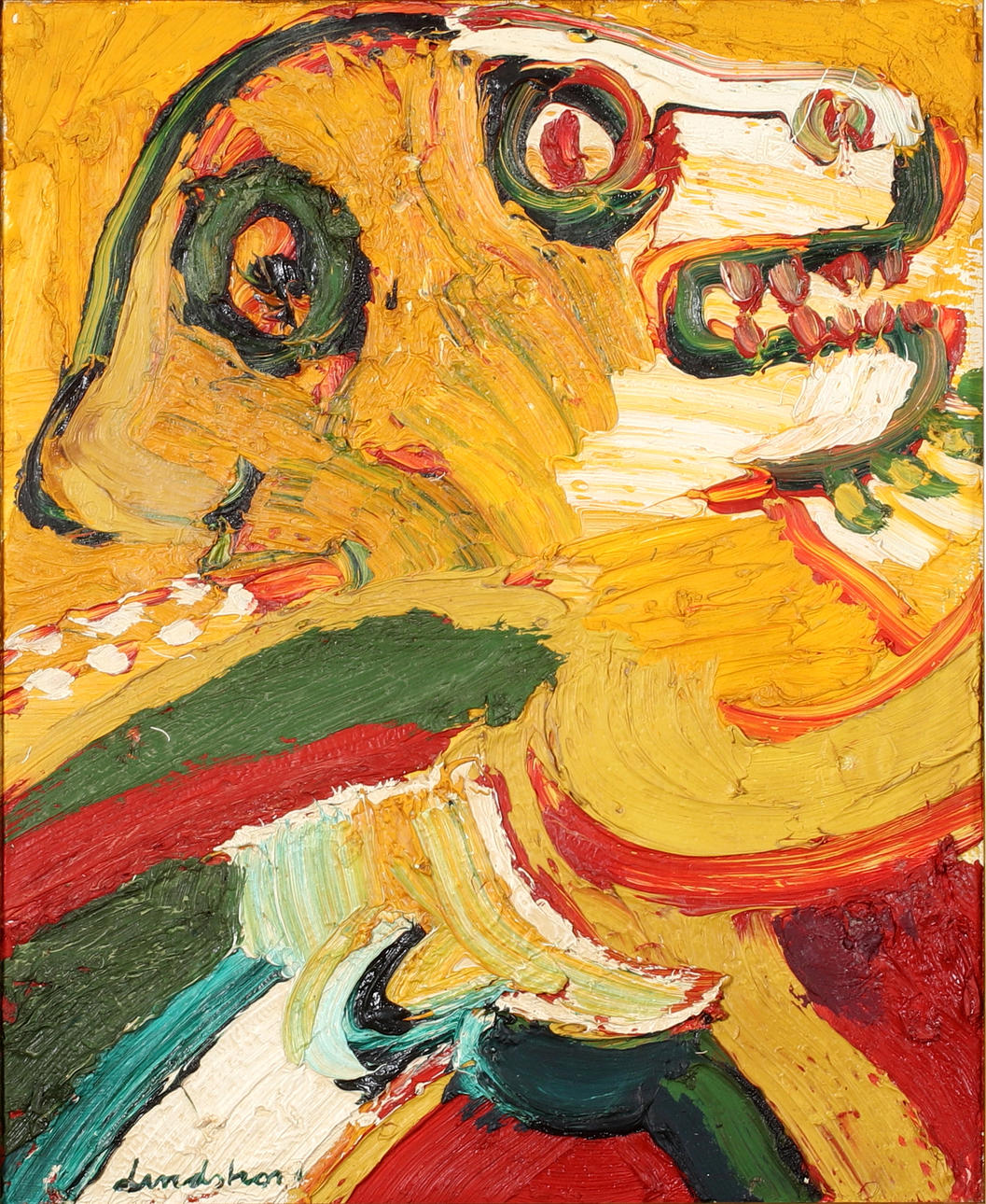 BENGT LINDSTRÖM. Composition with figure, oil on canvas, signed.