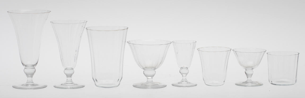 GLASSERVIS, 106 delar, Strömbergshyttan.